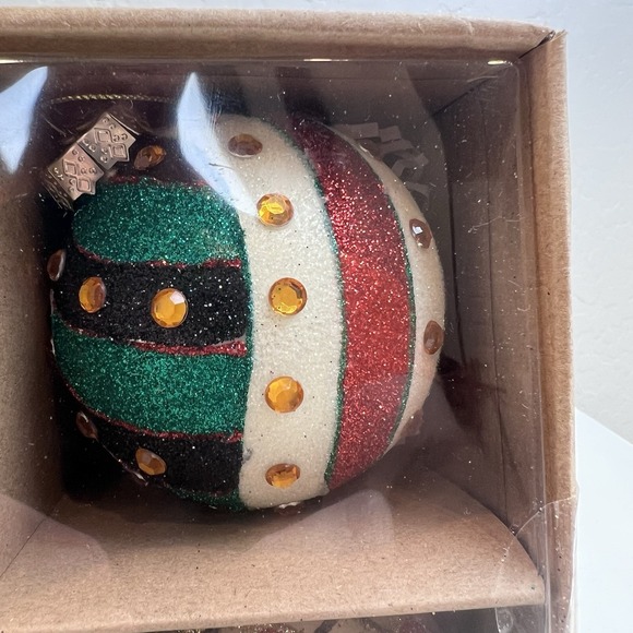 Mackenzie Childs Jolly Glass Ball Ornaments - Set of 6 - 3.25" - New In Box - Picture 5 of 11